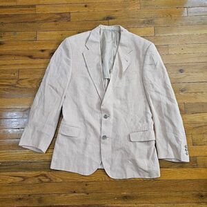 Peter Elliot Jacket Blazer 100% Linen size 52 Button Down peach